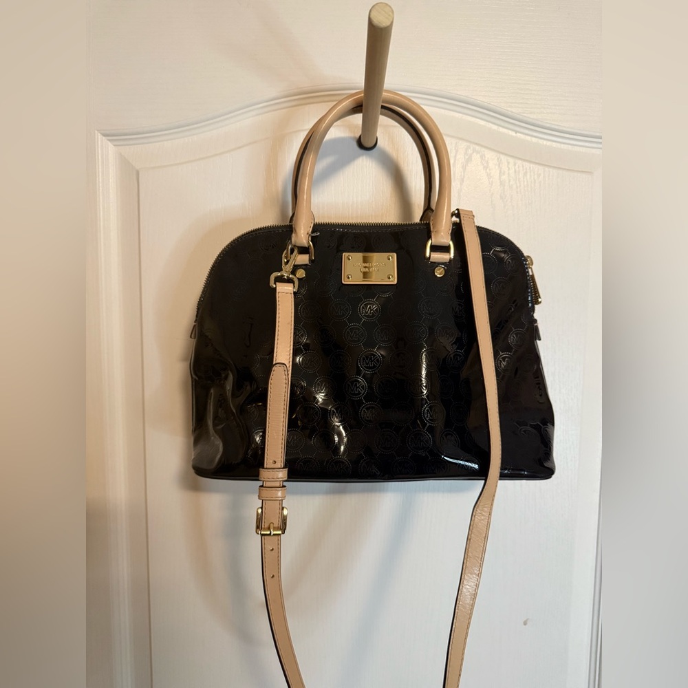 Michael Kors Black and Tan Satchel